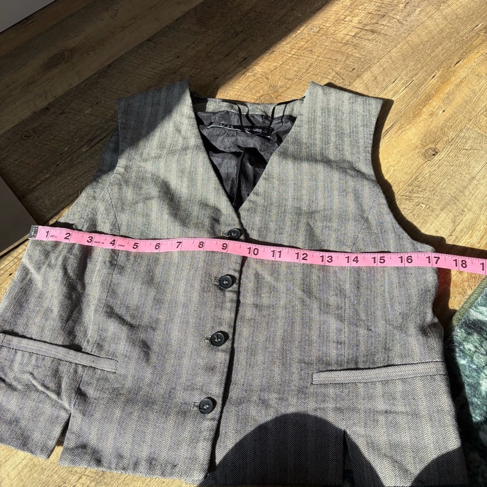 Zara Button Down Herringbone Vest - image 7